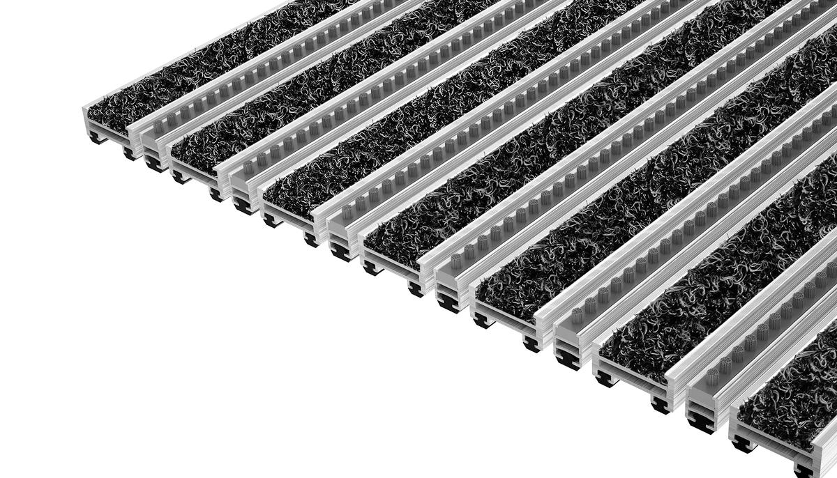 Tapis D'entrée Top Clean Top Clean Stabil 17 Avec Wave Insert Et Rangée De Brosses