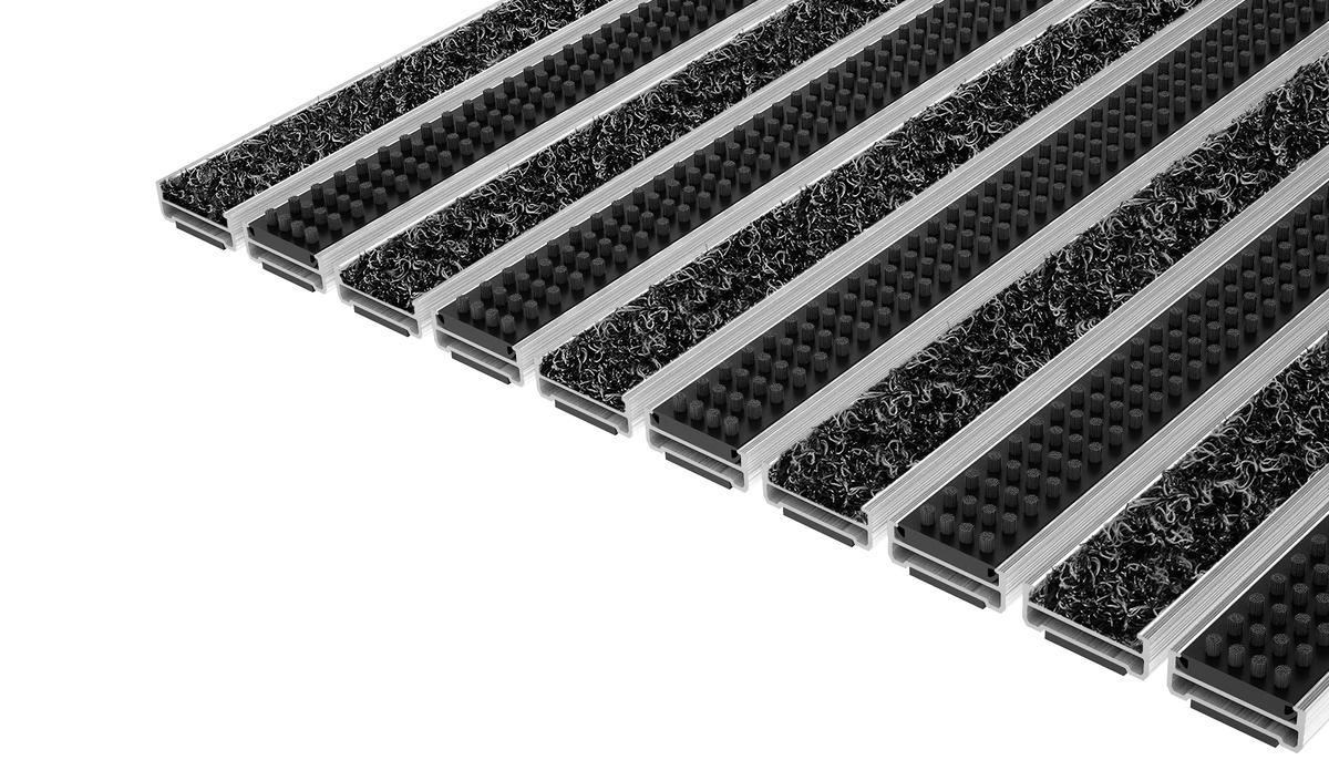 Tapis D'entrée Top Clean Top Clean Classic 10 Avec Wave Insert Et Profilé Brosses